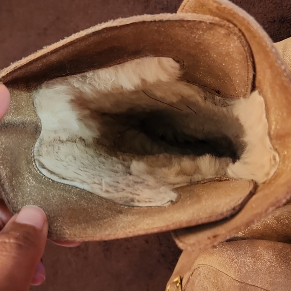 Jimmy Choo Gold Fur Lined Boots - Picture 7 of 12